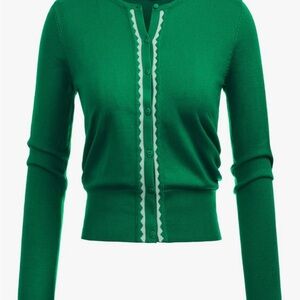 Elegant Green Women's Cardigan